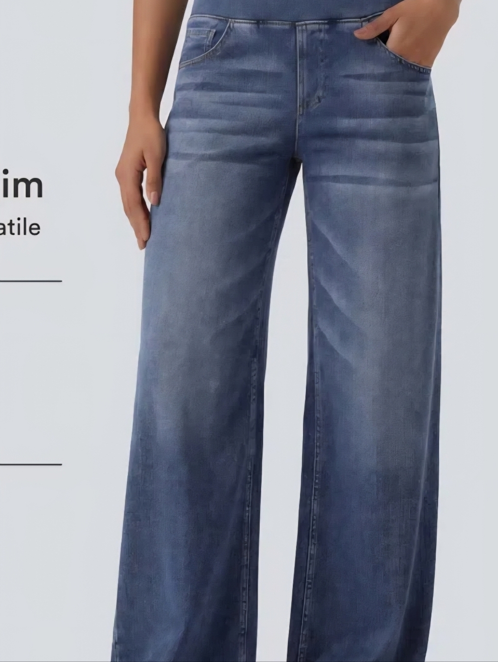 Halara Wide Leg Jeans. Size Large - Picture 4 of 16